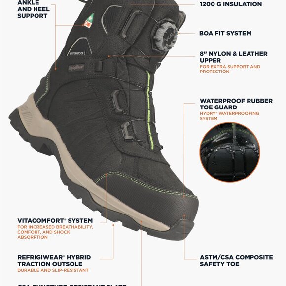 BRAND NEW Refrigiwear Extreme Freezer Men’s Work Boot 1290CRBLK - Size 10.5 main image 4